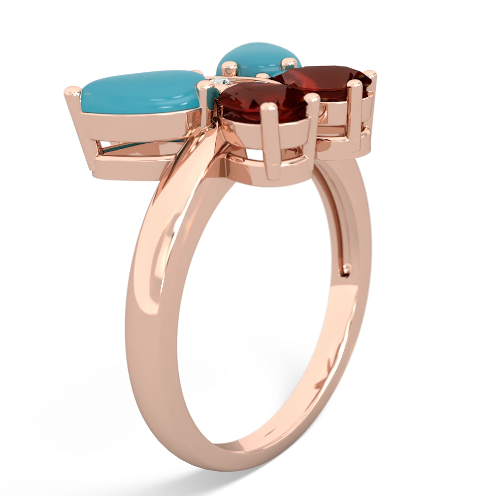 Turquoise Butterfly 14K Rose Gold ring R2215