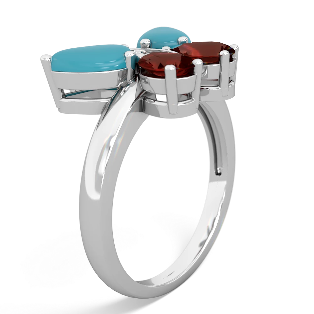 Turquoise Butterfly 14K White Gold ring R2215