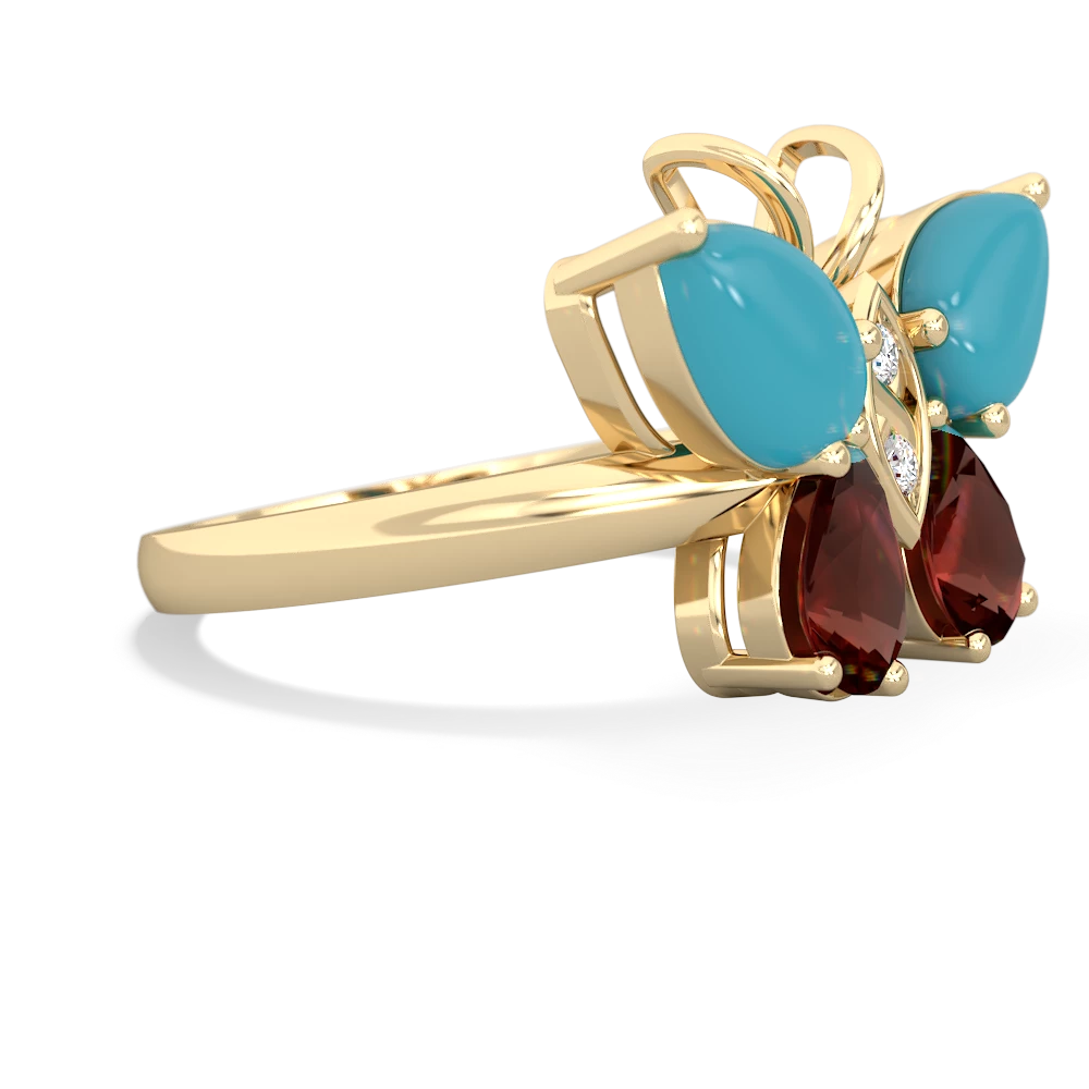 Turquoise Butterfly 14K Yellow Gold ring R2215