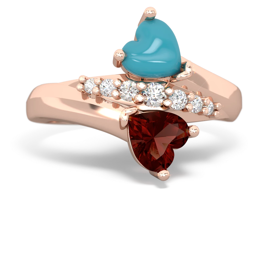 Turquoise Heart To Heart 14K Rose Gold ring R2064