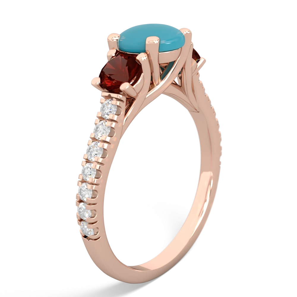 Turquoise Pave Trellis 14K Rose Gold ring R5500