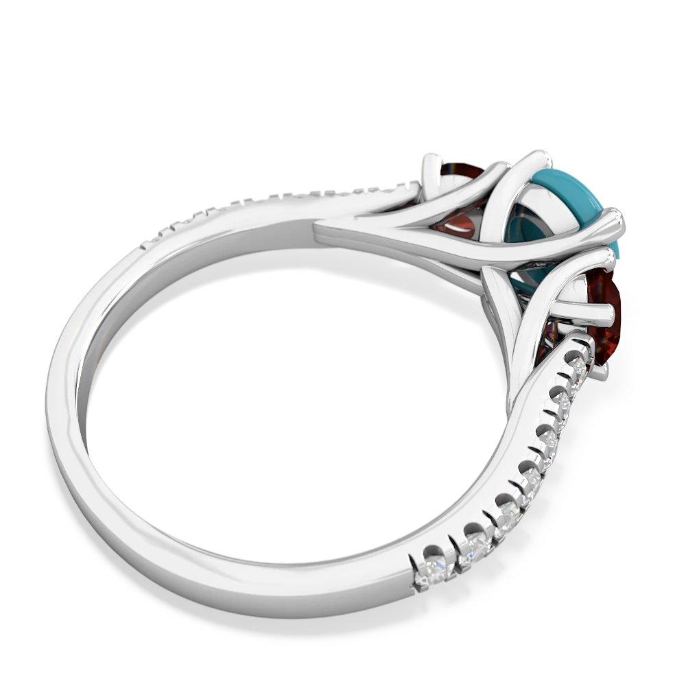 Turquoise Pave Trellis 14K White Gold ring R5500