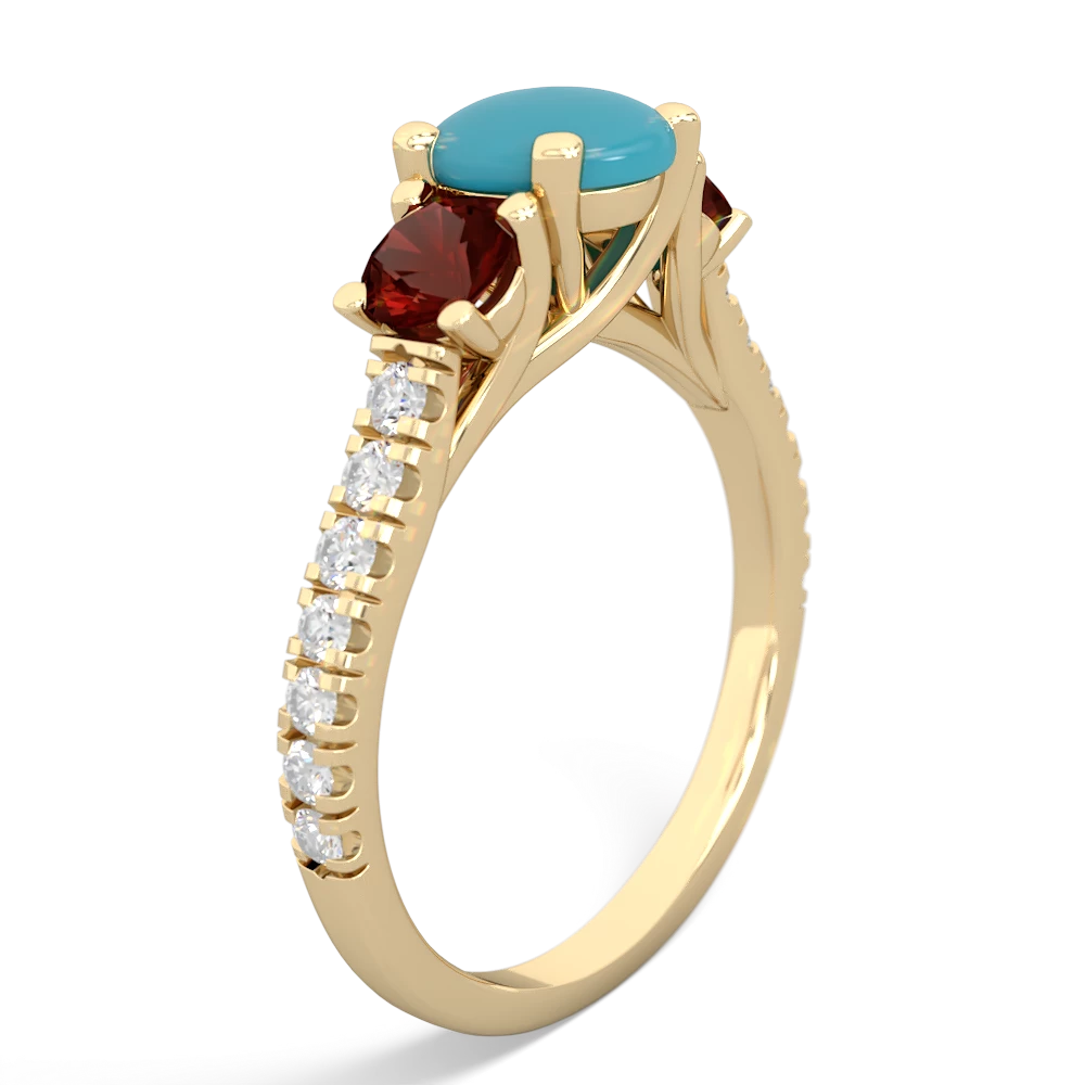 Turquoise Pave Trellis 14K Yellow Gold ring R5500