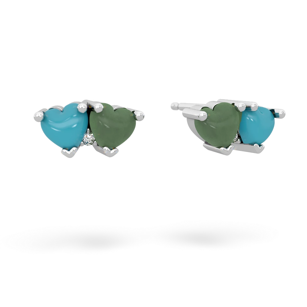 Turquoise Sweethearts 14K White Gold earrings E5260