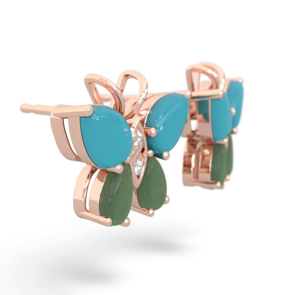 Turquoise Butterfly 14K Rose Gold earrings E2215