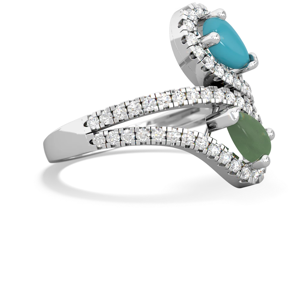 Turquoise Diamond Dazzler 14K White Gold ring R3000