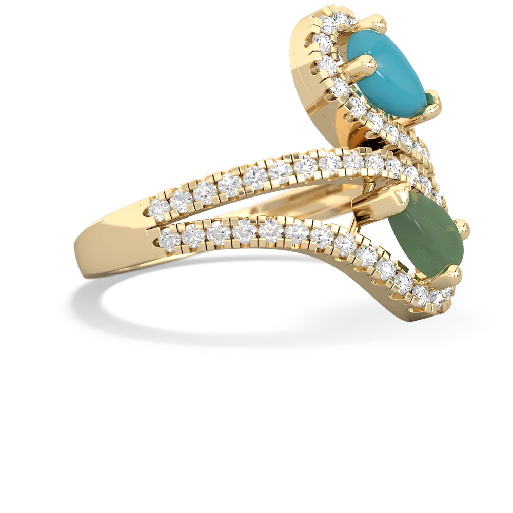 Turquoise Diamond Dazzler 14K Yellow Gold ring R3000