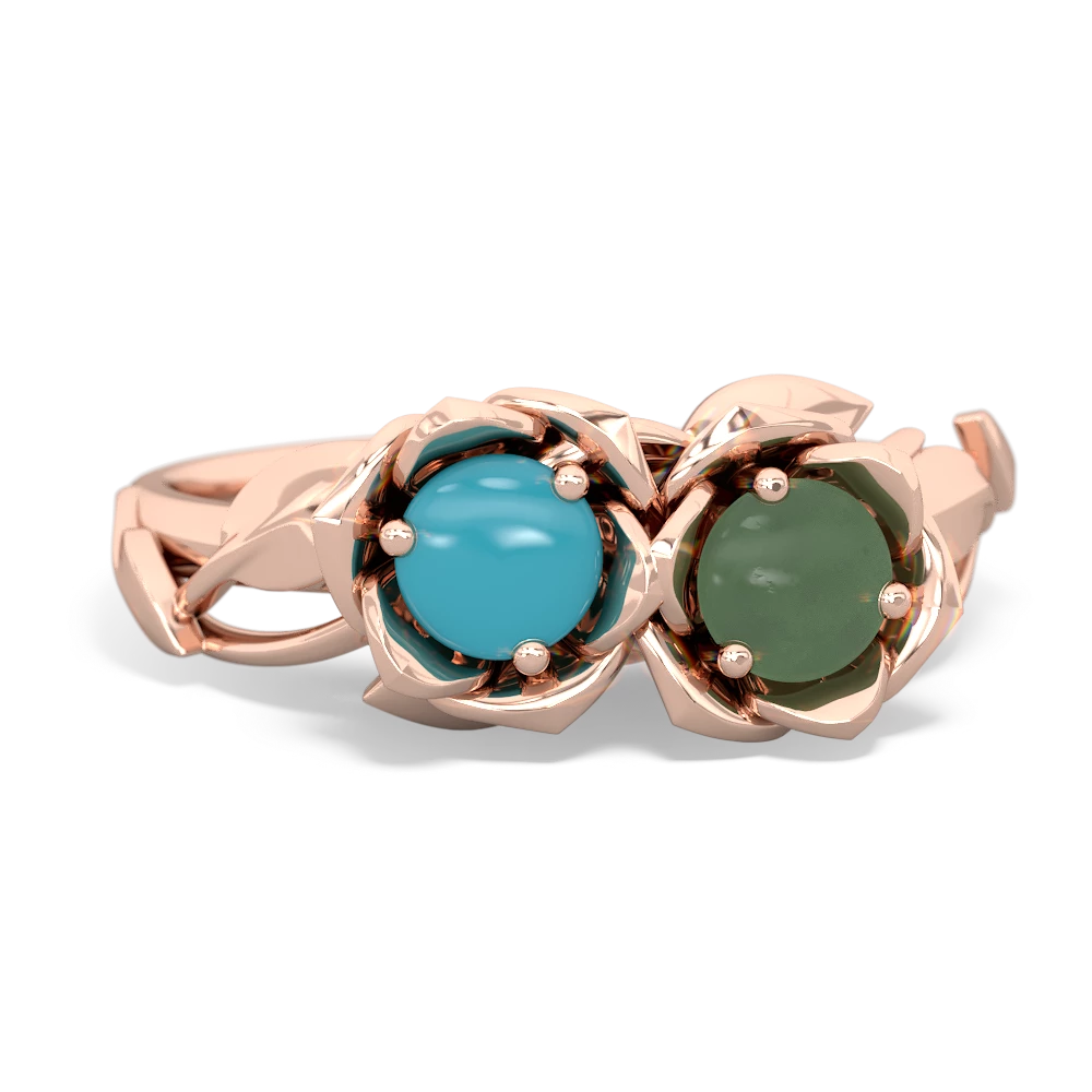 Turquoise Rose Garden 14K Rose Gold ring R5510