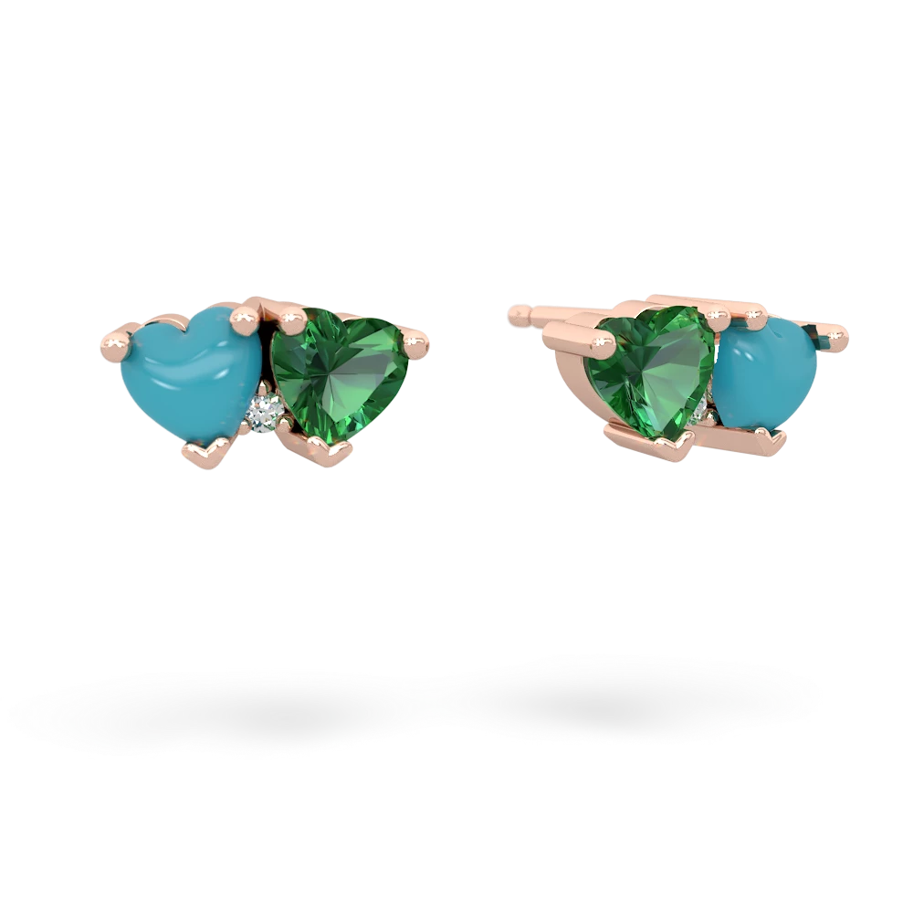 Turquoise Sweethearts 14K Rose Gold earrings E5260