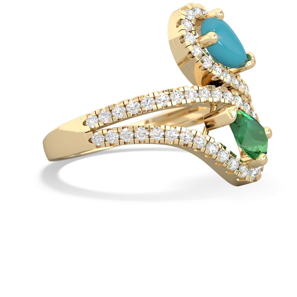 Turquoise Diamond Dazzler 14K Yellow Gold ring R3000