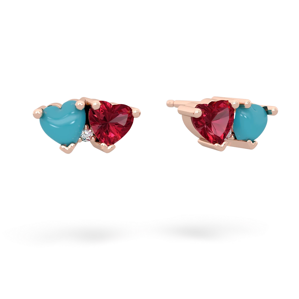 Turquoise Sweethearts 14K Rose Gold earrings E5260