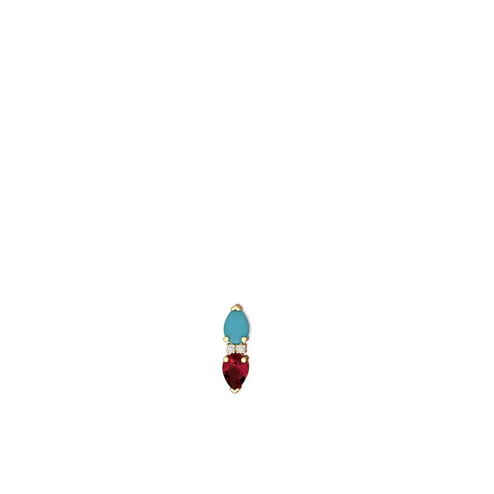 Turquoise Bowtie Drop 14K Yellow Gold earrings E0865