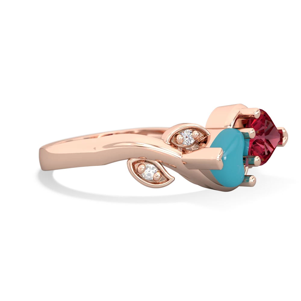 Turquoise Floral Elegance 14K Rose Gold ring R5790