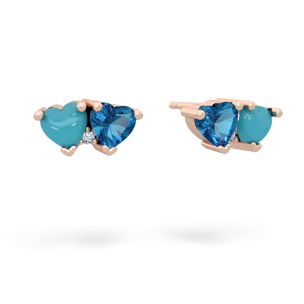 Turquoise Sweethearts 14K Rose Gold earrings E5260