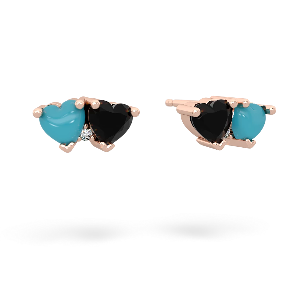 Turquoise Sweethearts 14K Rose Gold earrings E5260