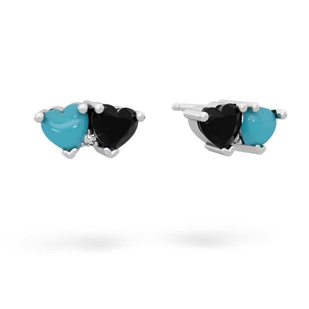 Turquoise Sweethearts 14K White Gold earrings E5260