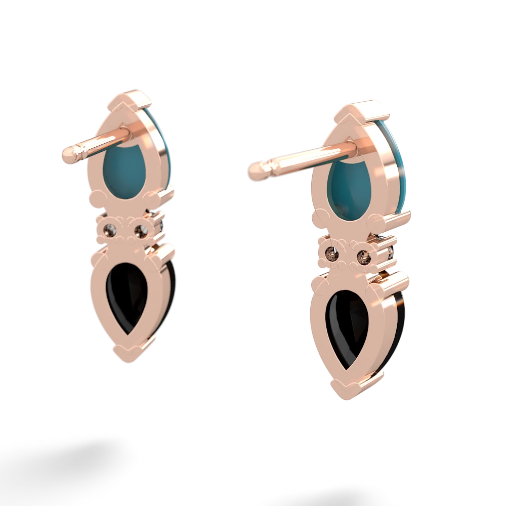 Turquoise Bowtie Drop 14K Rose Gold earrings E0865