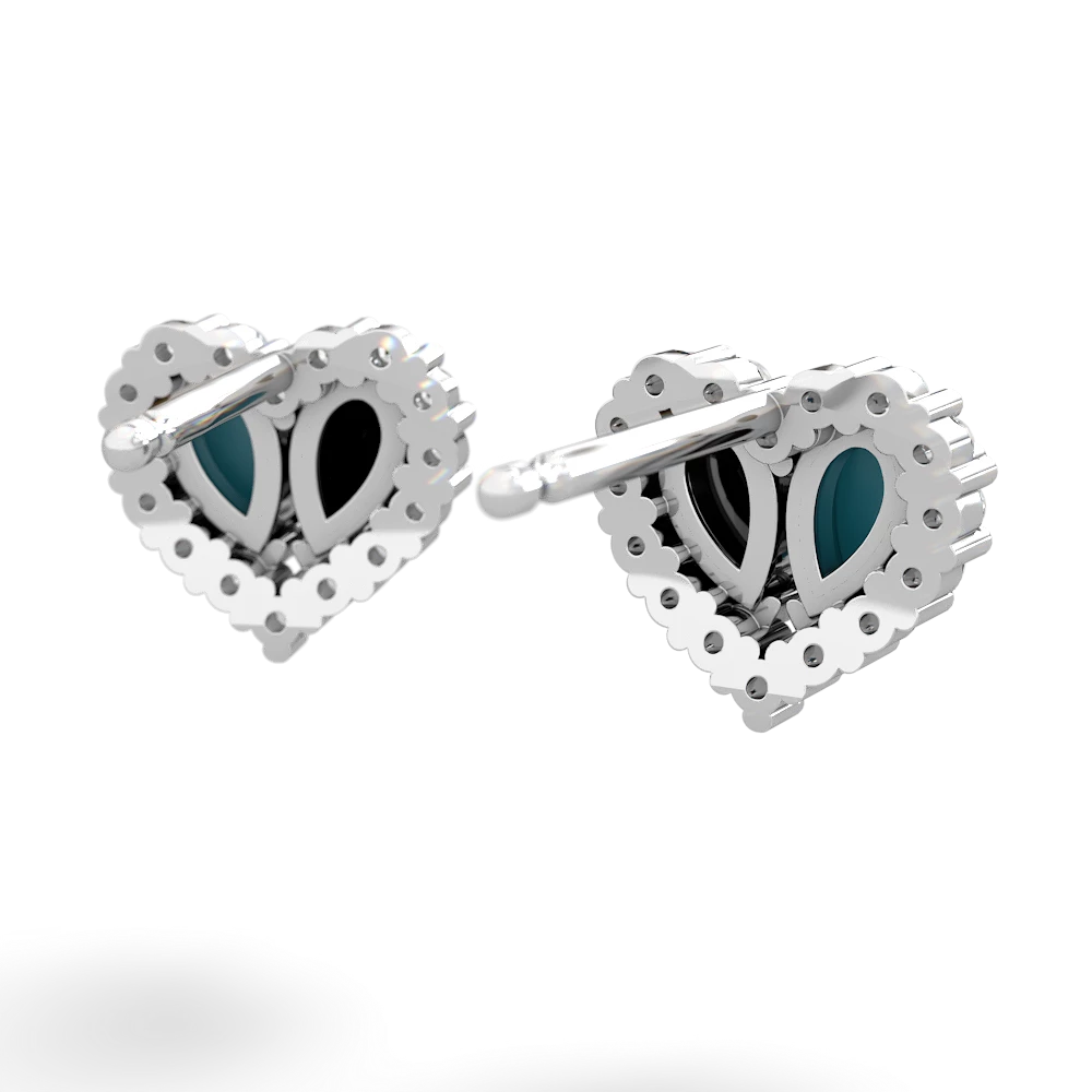 Turquoise Halo 14K White Gold earrings E7008