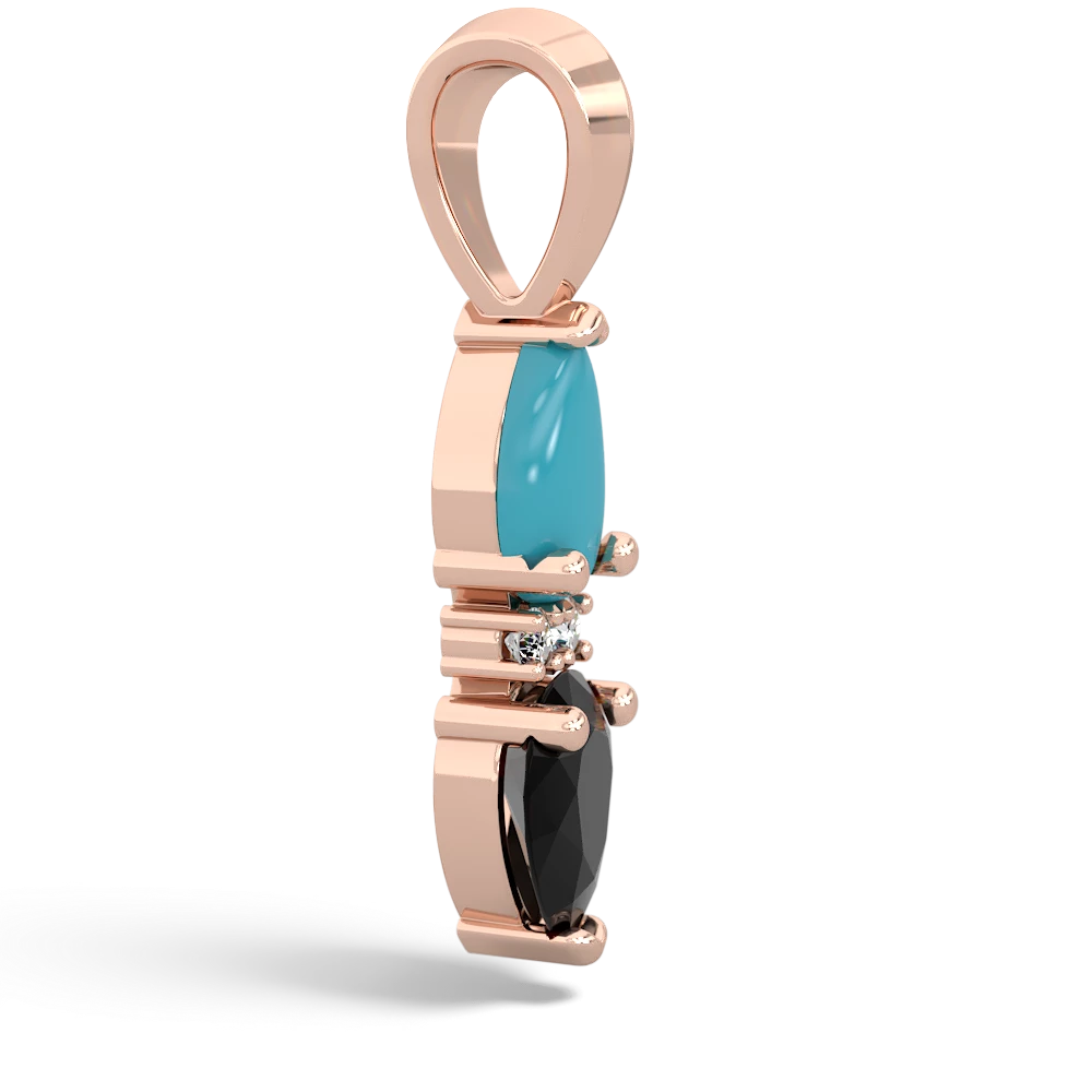 Turquoise Bowtie Drop 14K Rose Gold pendant P0865