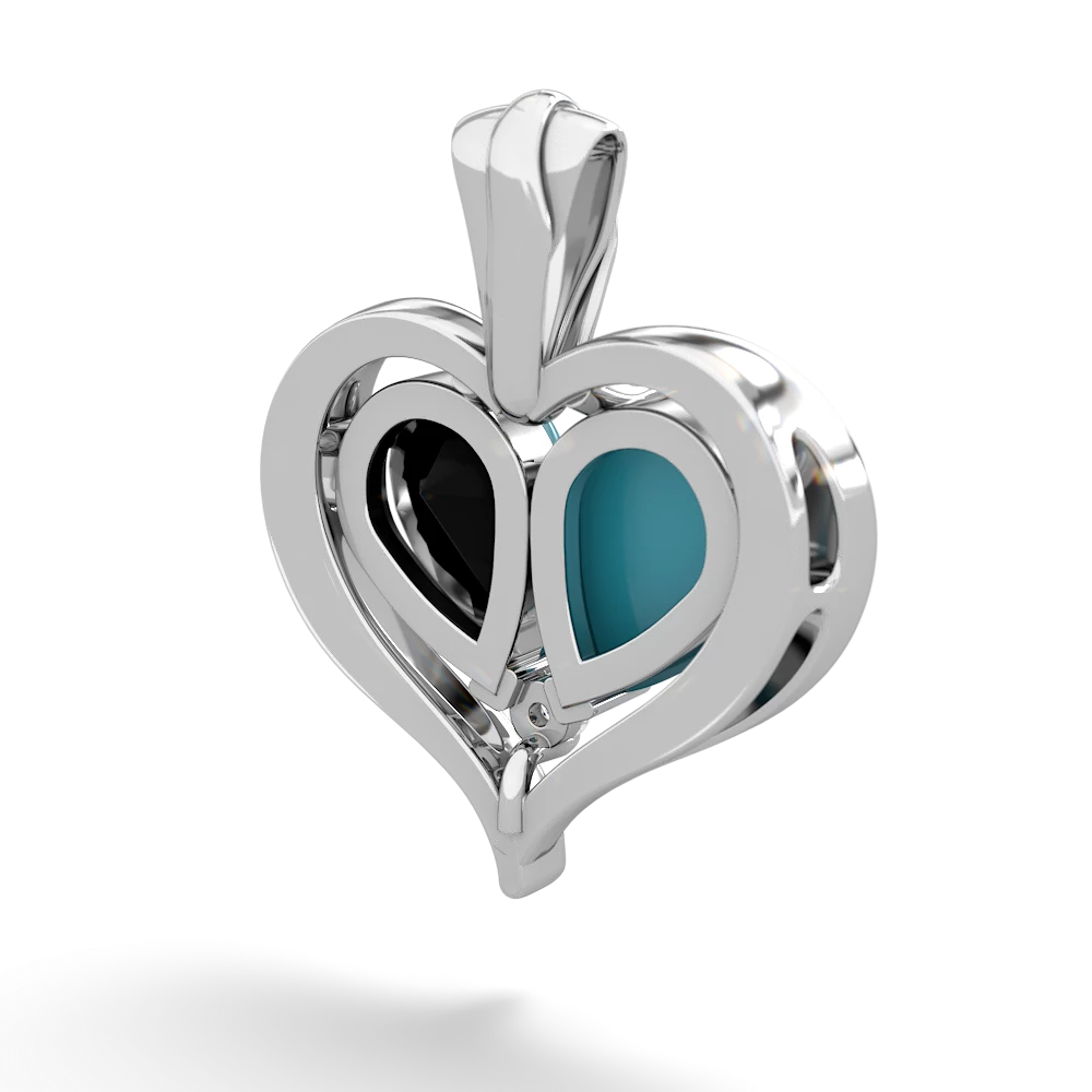 Turquoise Two Become One 14K White Gold pendant P5330