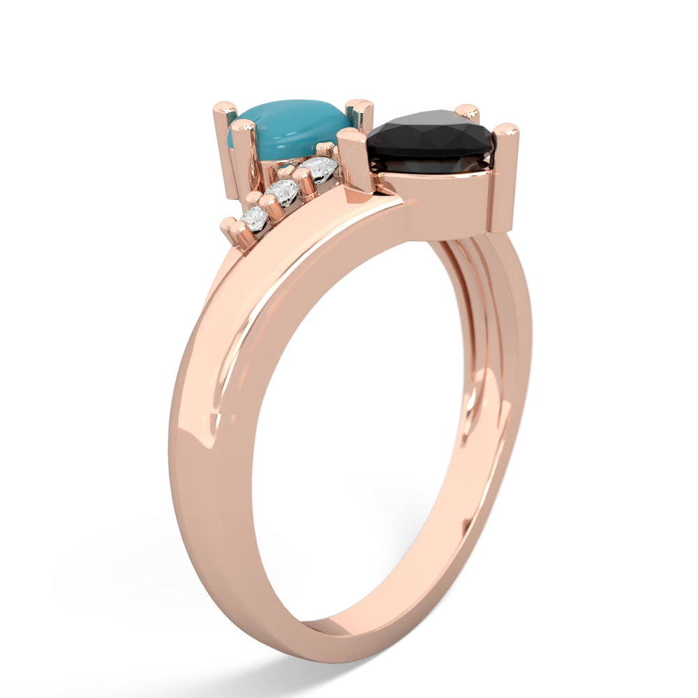 Turquoise Heart To Heart 14K Rose Gold ring R2064