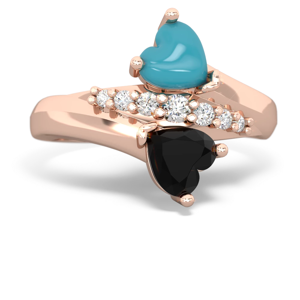 Turquoise Heart To Heart 14K Rose Gold ring R2064