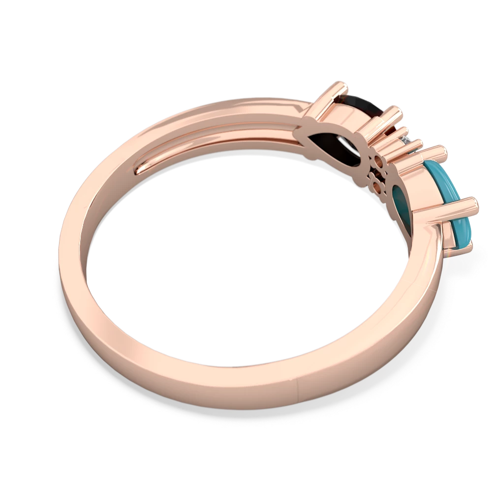 Turquoise Pear Bowtie 14K Rose Gold ring R0865