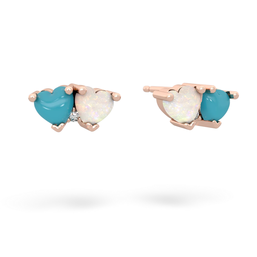 Turquoise Sweethearts 14K Rose Gold earrings E5260