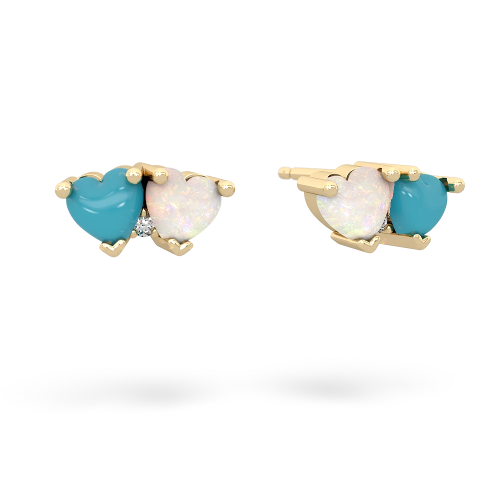 Turquoise Sweethearts 14K Yellow Gold earrings E5260