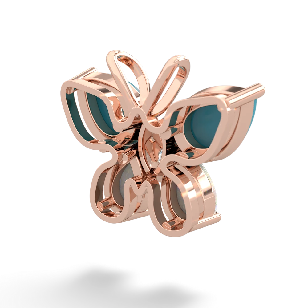 Turquoise Butterfly 14K Rose Gold pendant P2215