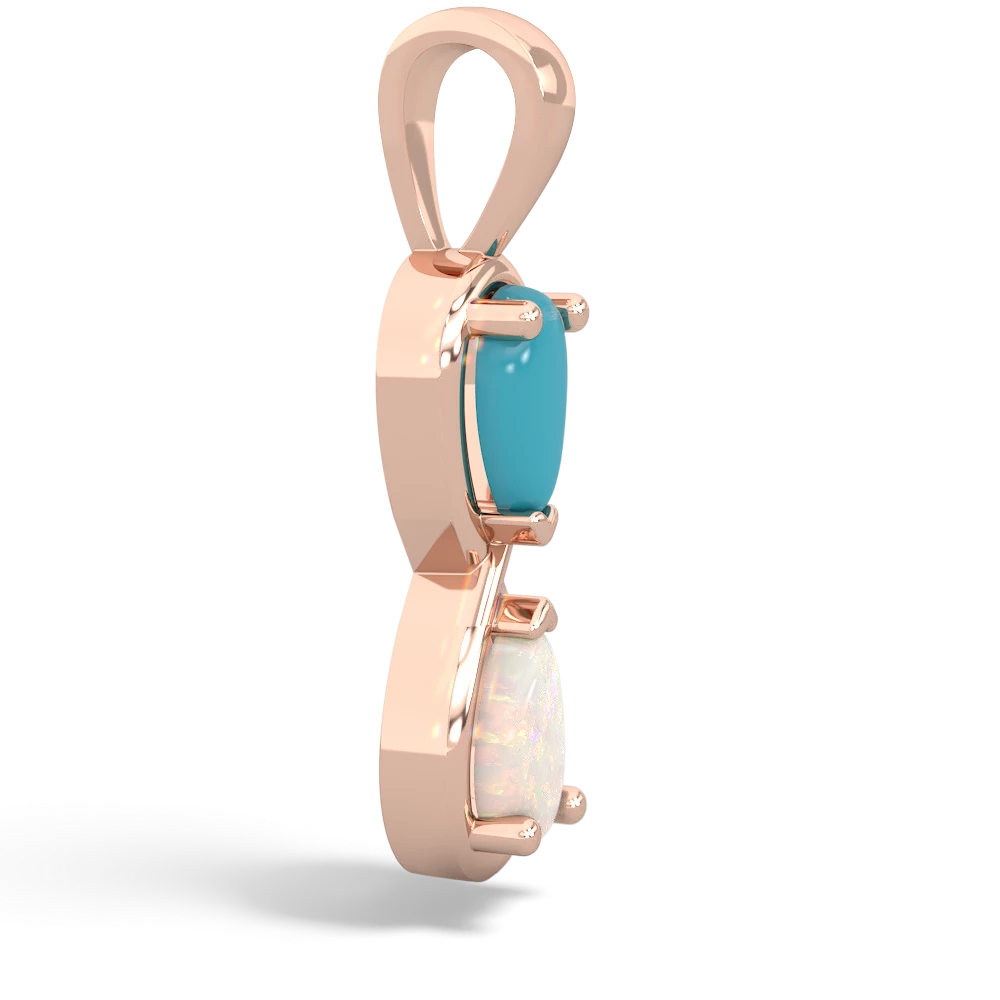 Turquoise Infinity 14K Rose Gold pendant P5050