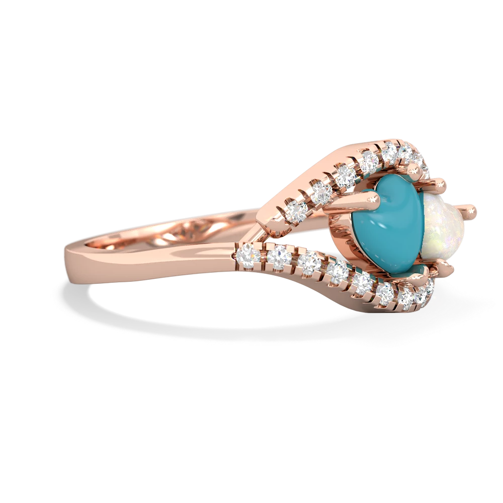 Turquoise Mother And Child 14K Rose Gold ring R3010