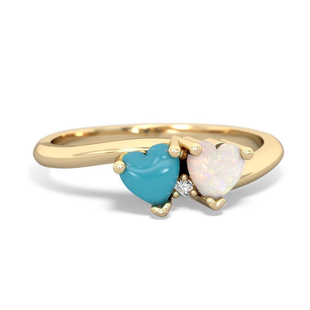 Turquoise Sweethearts 14K Yellow Gold ring R5260