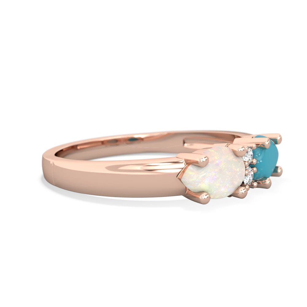 Turquoise Pear Bowtie 14K Rose Gold ring R0865