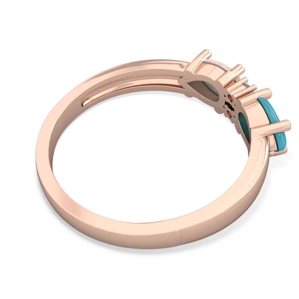 Turquoise Pear Bowtie 14K Rose Gold ring R0865