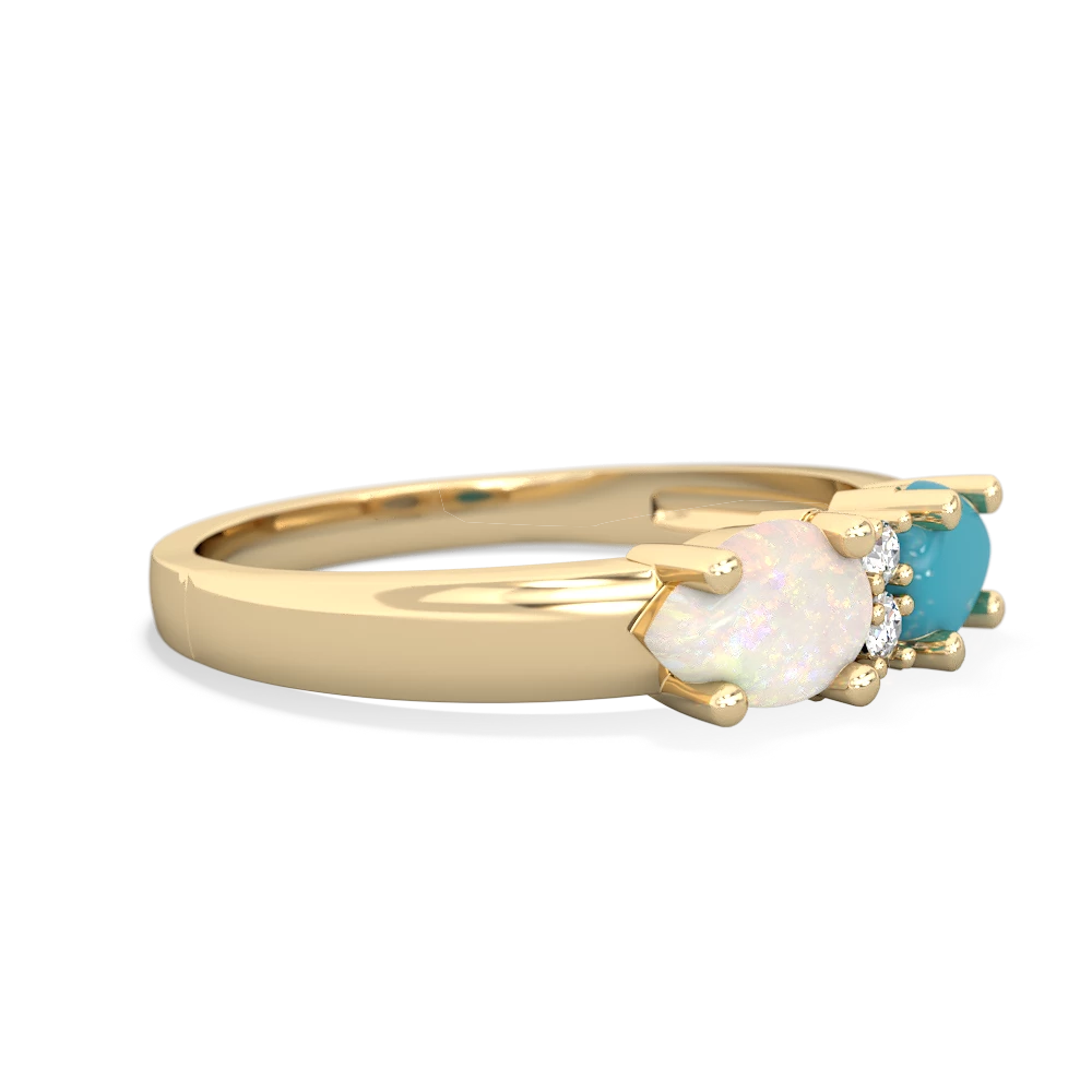 Turquoise Pear Bowtie 14K Yellow Gold ring R0865