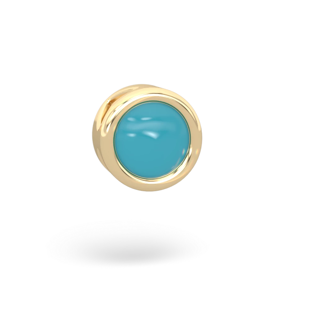 Turquoise 6Mm Slide 14K Yellow Gold pendant P3786