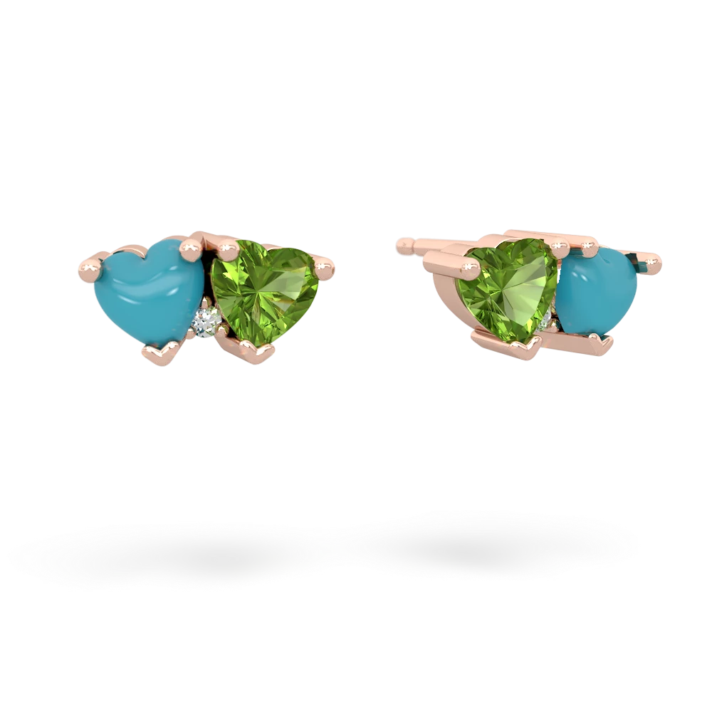 Turquoise Sweethearts 14K Rose Gold earrings E5260