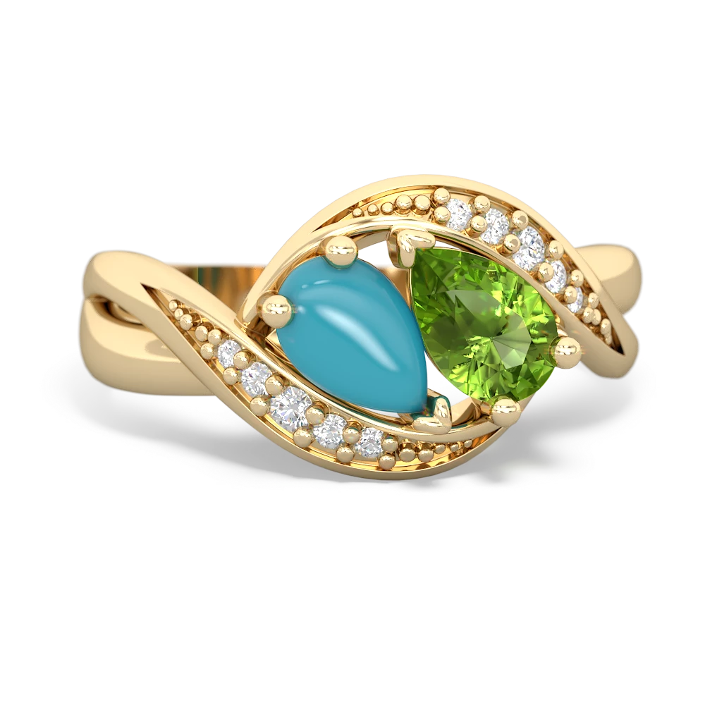 Turquoise Summer Winds 14K Yellow Gold ring R5342