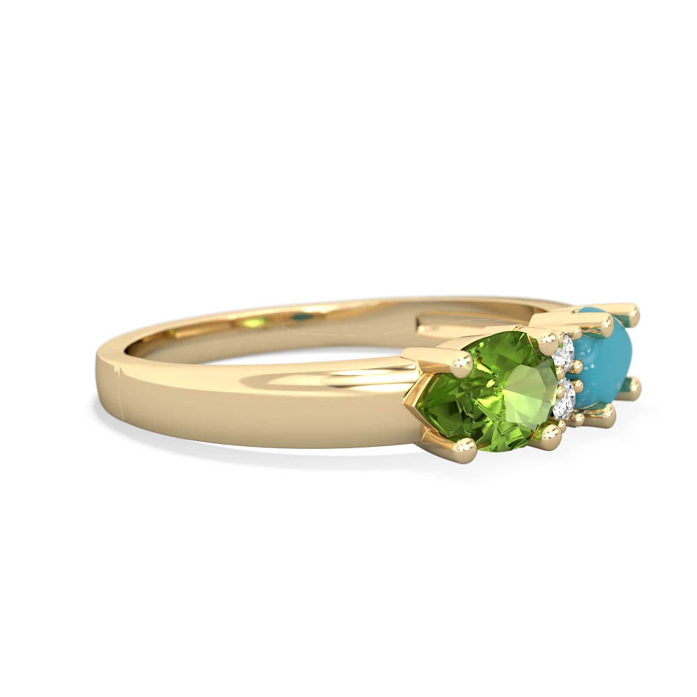 Turquoise Pear Bowtie 14K Yellow Gold ring R0865