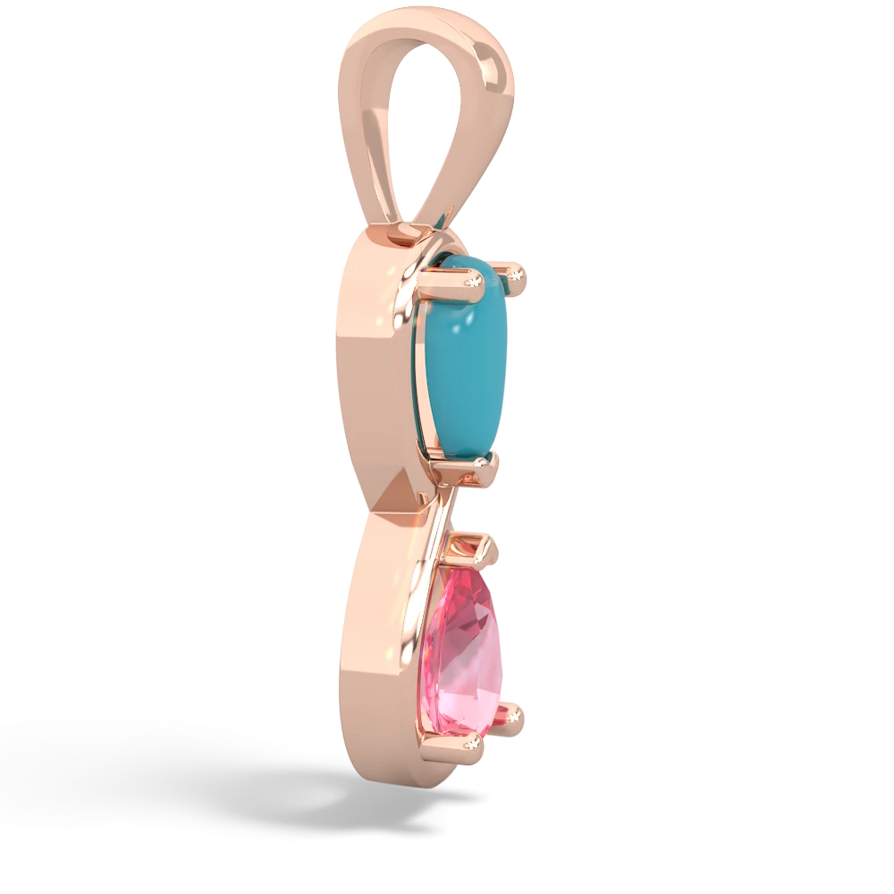 Turquoise Infinity 14K Rose Gold pendant P5050