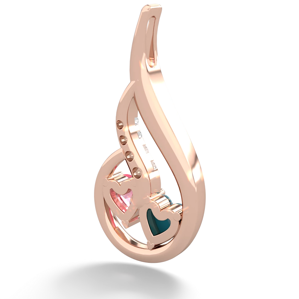 Turquoise Keepsake Curves 14K Rose Gold pendant P5450