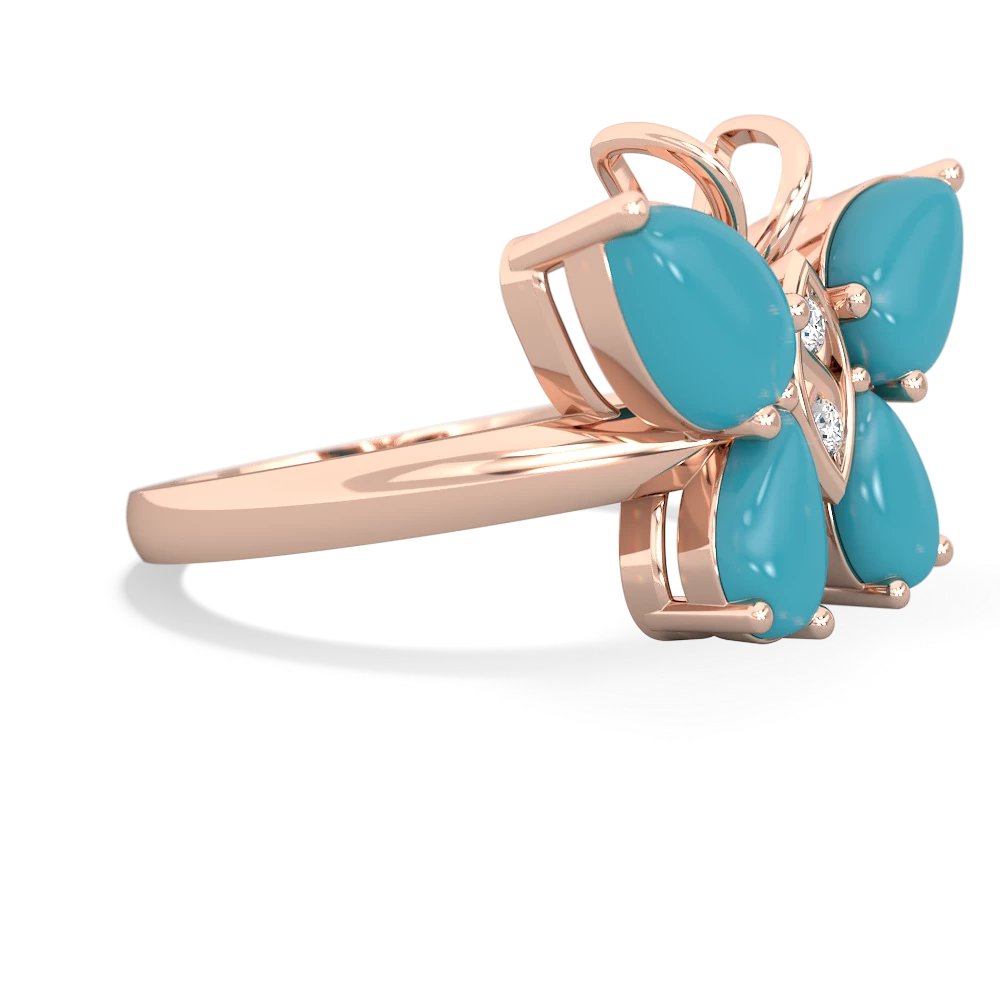 Turquoise Butterfly 14K Rose Gold ring R2215