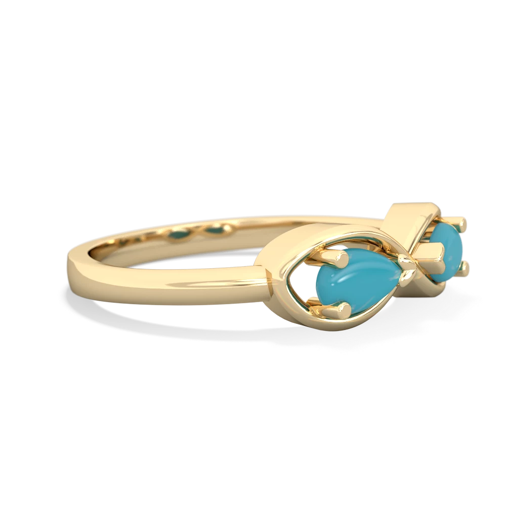 Turquoise Infinity 14K Yellow Gold ring R5050