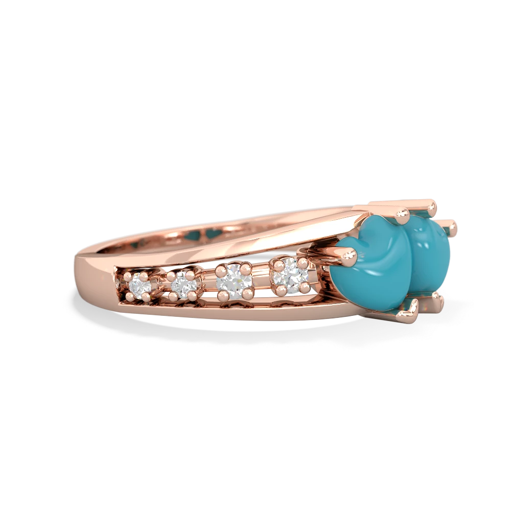 Turquoise Heart To Heart 14K Rose Gold ring R3342