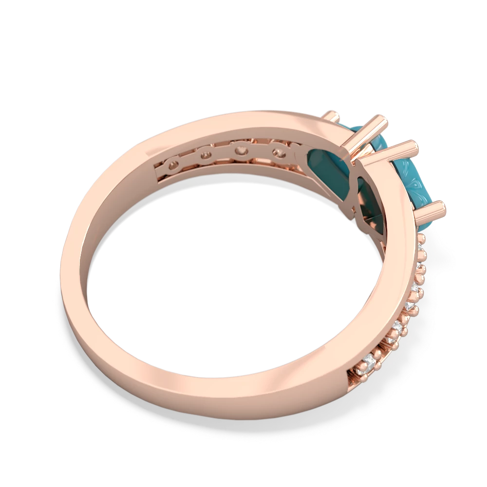 Turquoise Heart To Heart 14K Rose Gold ring R3342