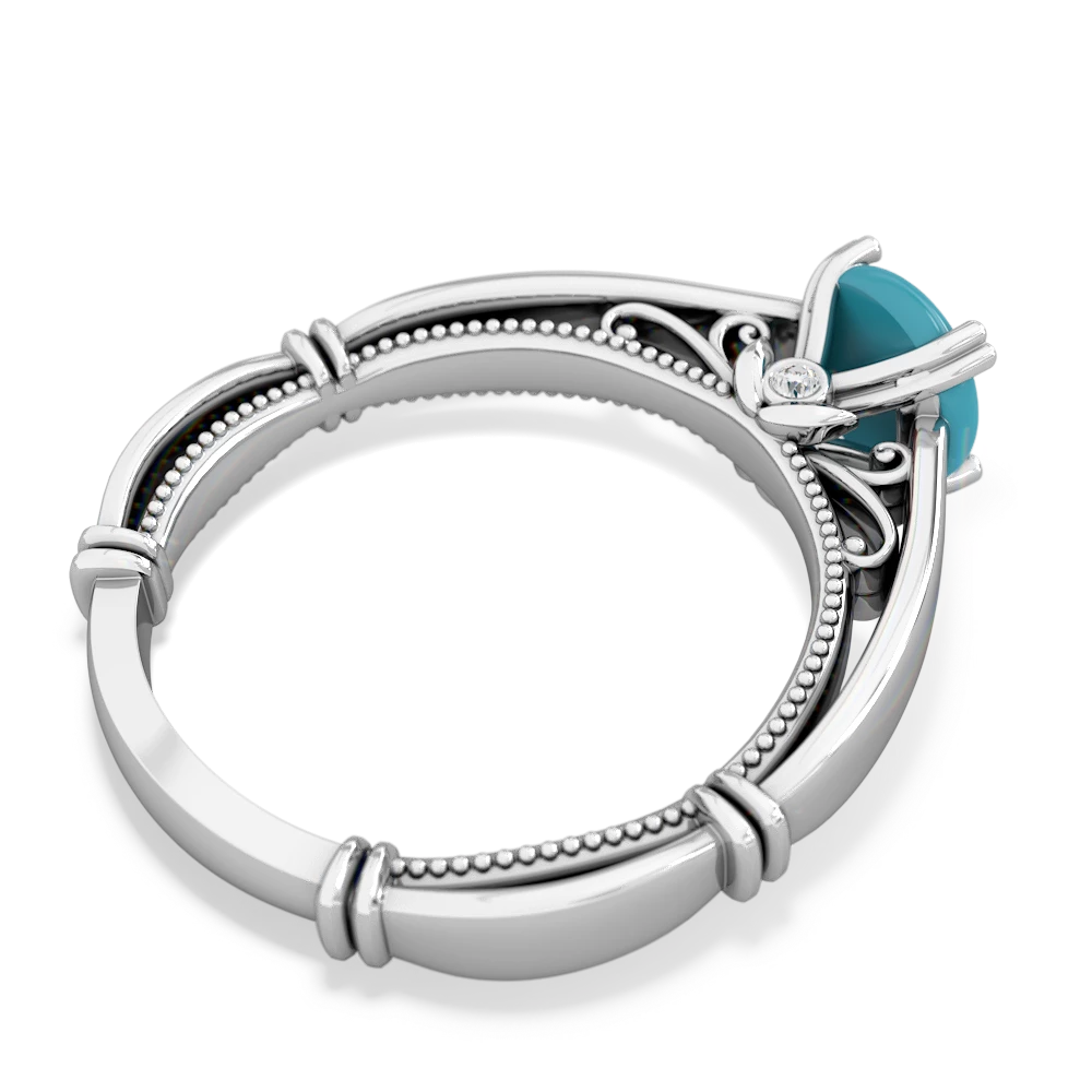 Turquoise Renaissance 14K White Gold ring R27806RD