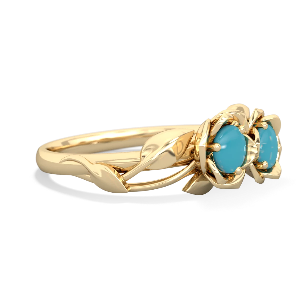 Turquoise Rose Garden 14K Yellow Gold ring R5510