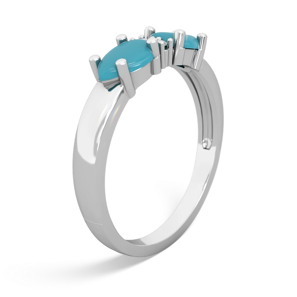 Turquoise Pear Bowtie 14K White Gold ring R0865