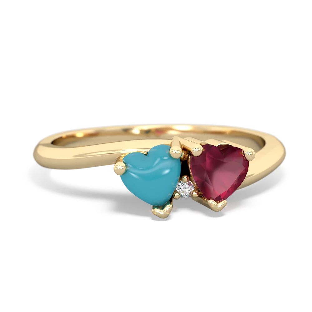 Turquoise Sweethearts 14K Yellow Gold ring R5260